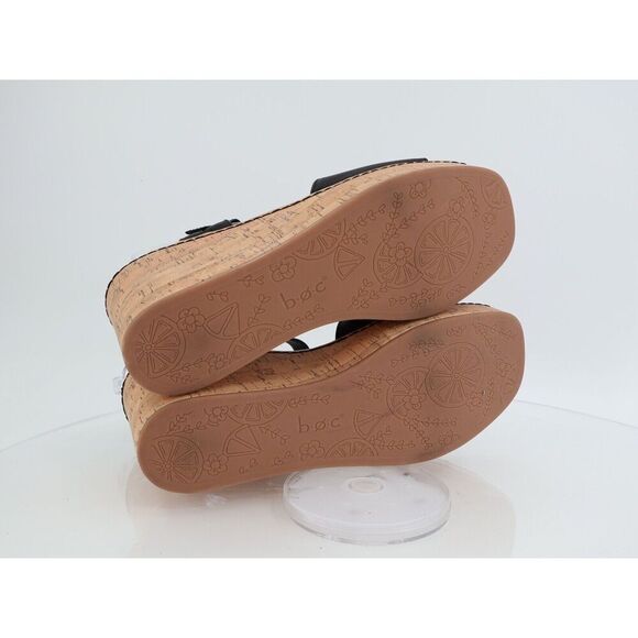Born BOC Corrie Platform Wedge Sandals Womens Size 11 M Black Vegan Buckle Shoes - Picture 8 of 11